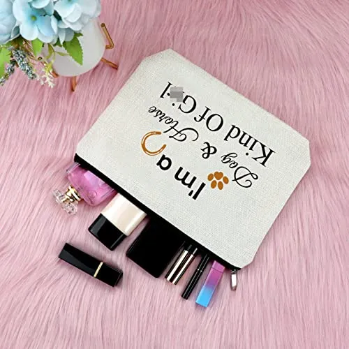 Dog Lover Gift for Women Makeup Bag Horse Lover Gift Horseshoe Gift for Dog Mom Equestrian Gift for Daughter Cosmetic Bag Funny Birthday Graduation Gift for Teen Christmas Gift Travel Cosmetic Pouch