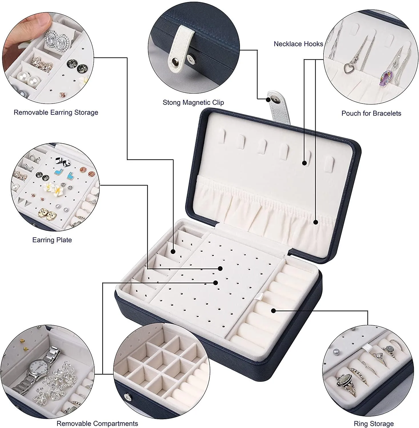 Jewellery Organiser|Storage for Necklace, Earrings, Ring, Bracelet, Watch, Make-up | Gifts for her