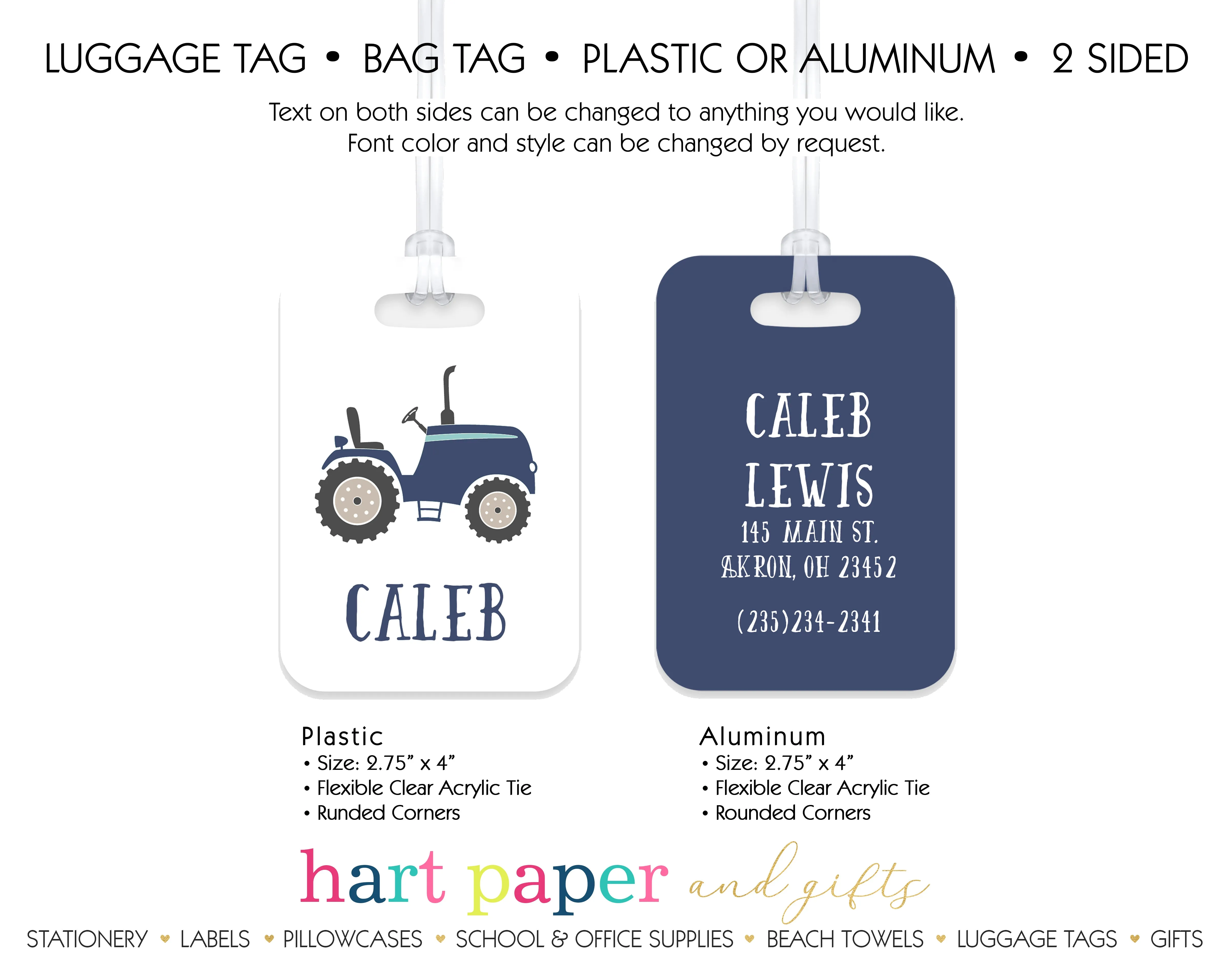 Tractor Luggage Bag Tag